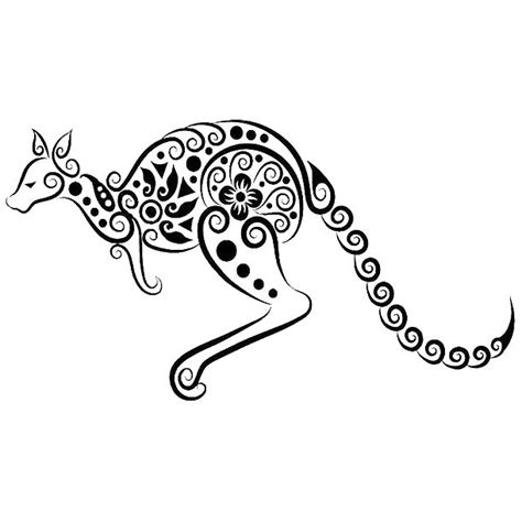 Decorative Kangaroo Tattoo Design