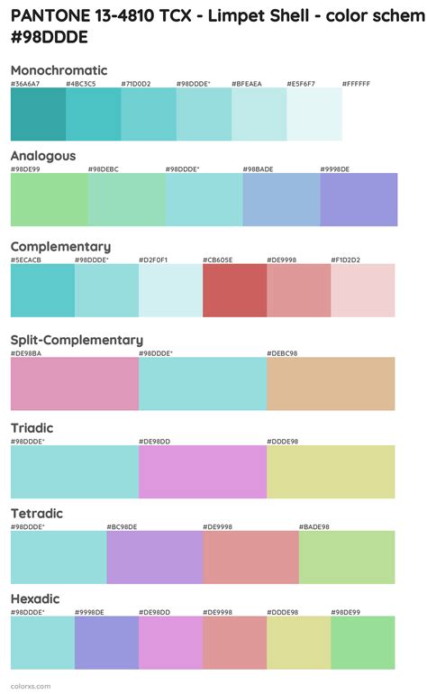 PANTONE 13-4810 TCX - Limpet Shell color palettes - colorxs.com