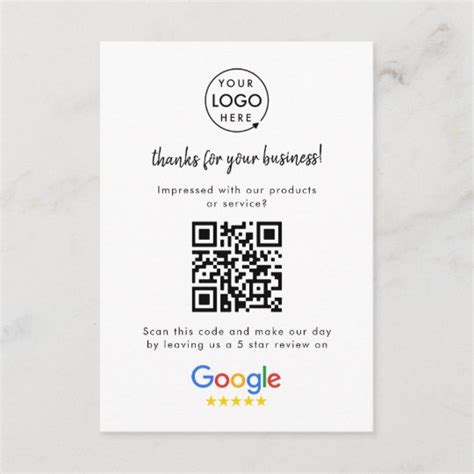 Google Reviews | Business Review Link QR Code Enclosure Card | Zazzle.com