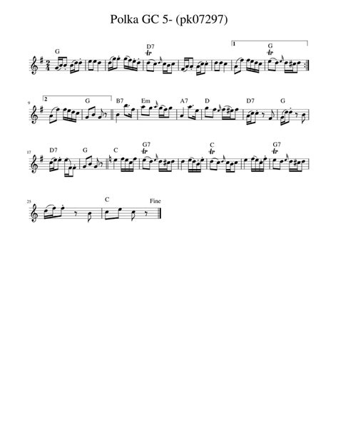 Polka GC 5- (pk07297) Sheet music for Accordion (Solo) | Musescore.com