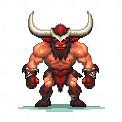 Pixel Art Demon Illustration: Ps1 Style, Dignified Poses, Unreal Engine ...