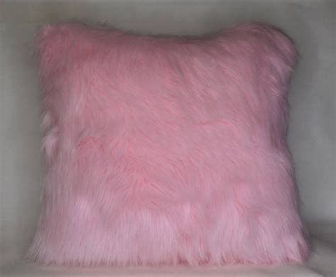 Pink Sheepskin Decorative Throw Pillow Square Rectangle Faux | Etsy