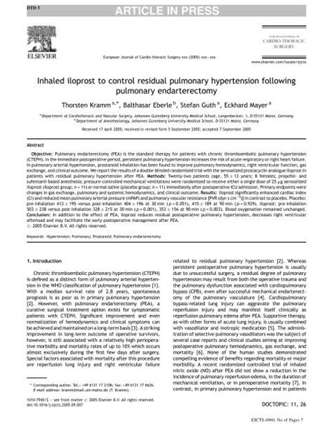 Inhaled iloprost to control residual pulmonary hypertension following ...