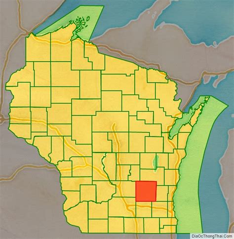 Map of Dodge County, Wisconsin - Thong Thai Real