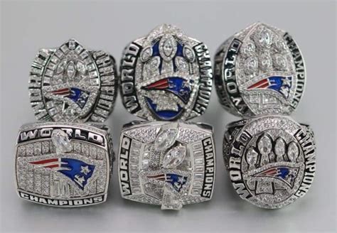 New England Patriots Super Bowl Ring Set (2002, 2004, 2005, 2015, 2017 ...