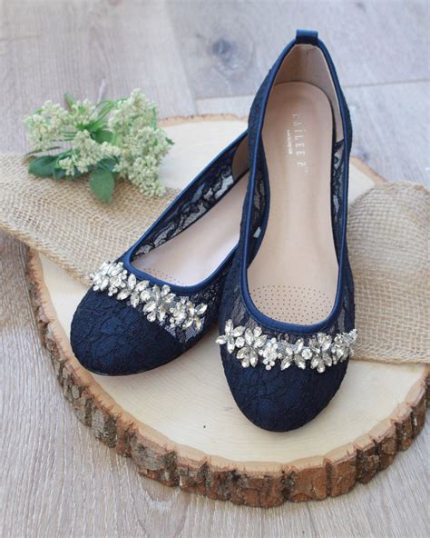 Women NAVY Lace wedding shoes and bridesmaids shoes, something blue ...