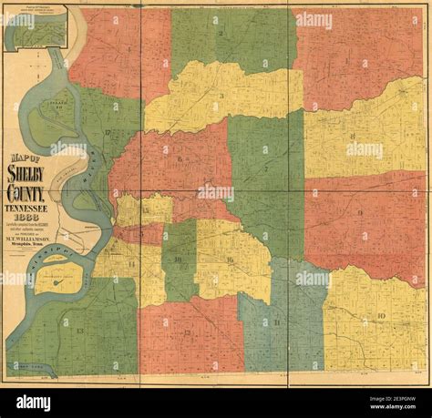 Map of Shelby County, Tennessee Stock Photo - Alamy