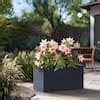 Sapcrete Modern 15 in. High Large Tall Elongated Square Granite Gray Outdoor Cement Planter ...