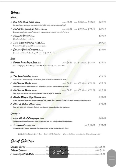 Menu at JASPERS BISTRO restaurant, Amble