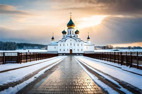 Premium Photo | A church in the snow