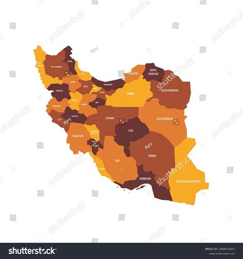 Iran Political Map Administrative Divisions Provinces Stock Vector ...