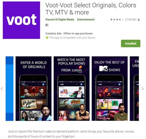 Voot-Select Originals, Colors TV, MTV & more