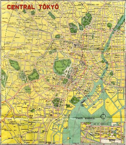 1948 Central Tokyo Map | Illustrated map of major destinatio… | Flickr