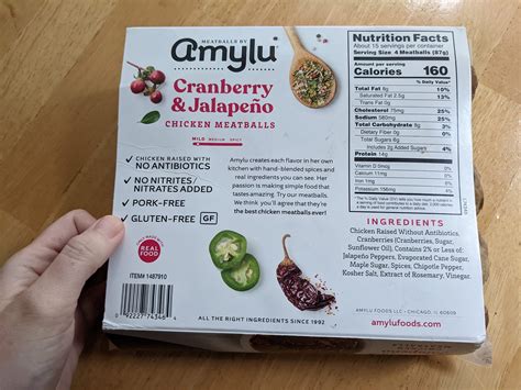 Amylu Cranberry Jalapeno Chicken Meatballs Review | Ingredients | Price | Nutrition Facts ...