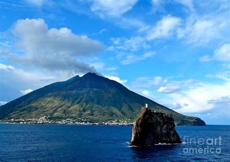 Mt Stromboli Volcano and Lighthouse Photograph by Phyllis Kaltenbach - Fine Art America