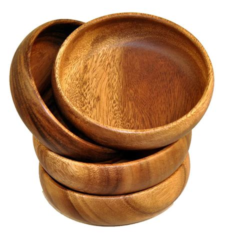 Acacia Wood Salad Bowl Round Calabash Serving / Salad Bowl Soup Bowls ...