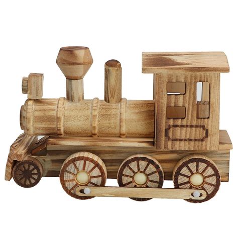 FAGINEY Kid Toy Train, Wooden Train,Wooden Locomotive Model Simulated ...