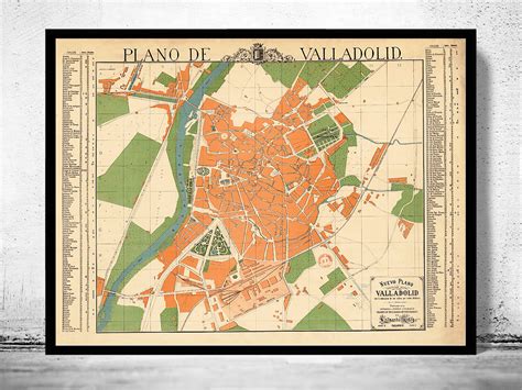 Old Map of Valladolid City 1906 Spain Vintage Map Wall Map Print - VINTAGE MAPS AND PRINTS