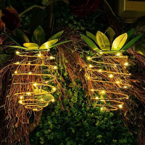 Garden Solar Lights Outdoor Decor Pineapple Solar Path Lights Hanging ...