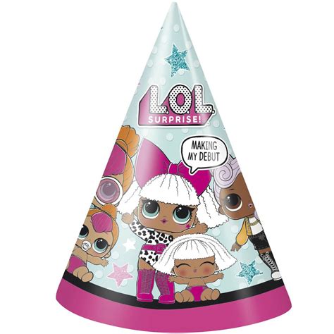 LOL Surprise Party Supplies 8 Party Hats - Walmart.com - Walmart.com