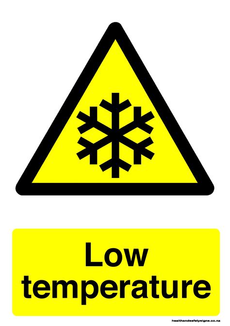 Low temperature warning sign - Health and Safety Signs