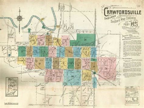 1925 street map | Crawfordsville, Map, Indiana