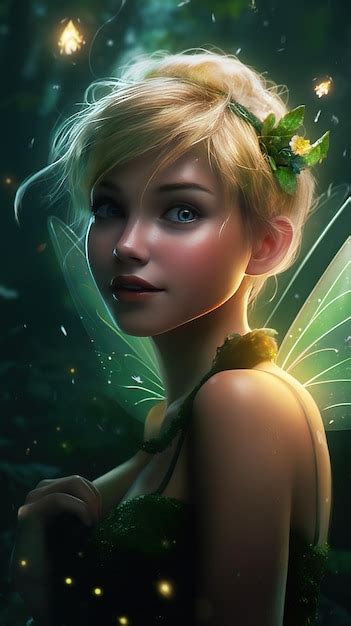 Premium Photo | A girl with green fairy wings