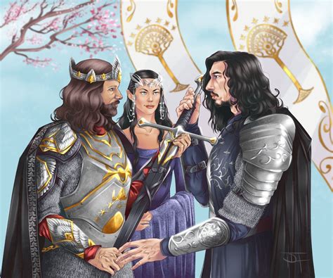 Adam Driver as Eldarion, son of Aragorn and Arwen, in "The Lord of the Rings" (Art by ...