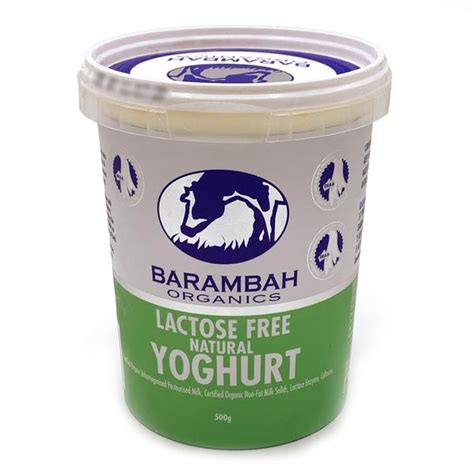 Yoghurt BBah Natural (Lactose Free) Barambah Organics 500g - Wiffens