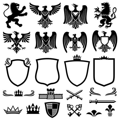 Family coat of arms vector elements for heraldic royal emblems By ...