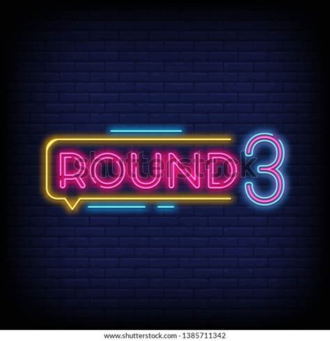 Three Round Neon Sign Vector Brick: vetor stock (livre de direitos) 1385711342 | Shutterstock