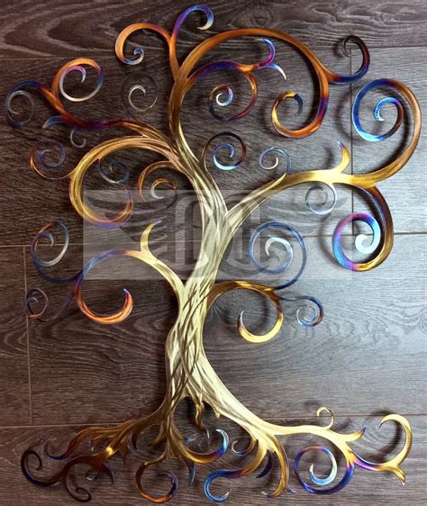 Large Metal Wall Art Swirly Tree Wall Decor Tree of Life