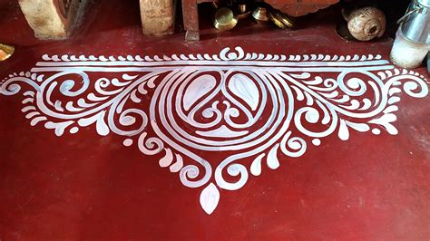 Alpona design | Simple rangoli border designs, Free hand rangoli design, Rangoli designs flower