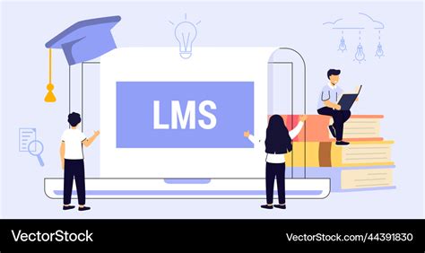 Lms learning management system software Royalty Free Vector