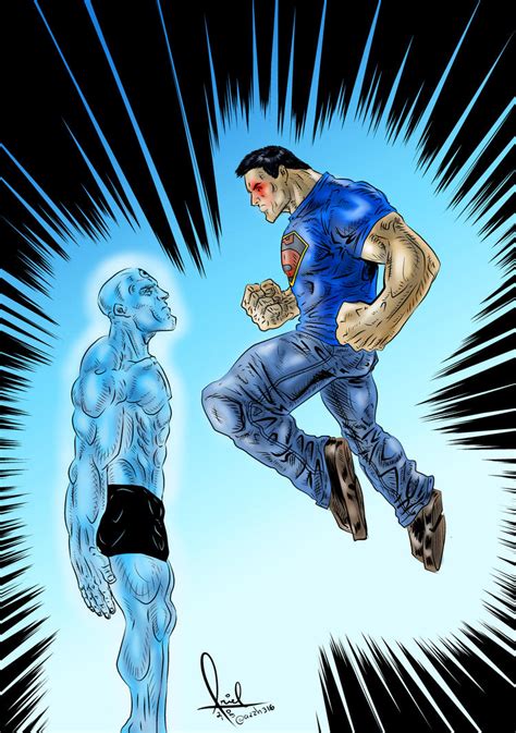 Superman Vs Dr Manhattan Colored by azzh316 on DeviantArt