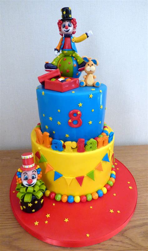 2 Tier Clown Themed Birthday Cake | Susie's Cakes