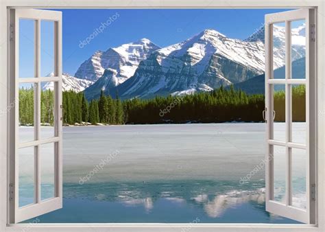 Open window view to Canadian Rockies Mountains Stock Photo by ©leksele ...