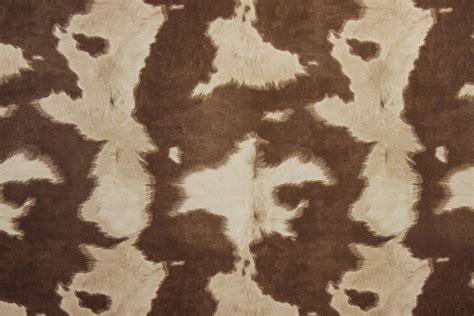 Suede Cowhide Fabric | Brown/White -The Fabric Mill