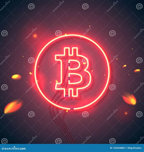 Neon sign bitcoin sparks stock illustration. Illustration of sign ...