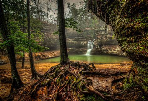 Photos USA Upper Falls Old Mans Cave Hocking Hills State Park HDRI