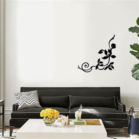 Leaf Floral Corner Wall Art Decal Sticker - Thriftysigns