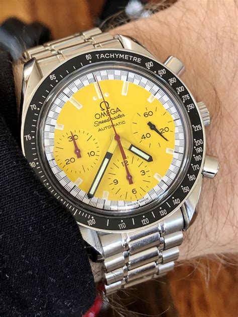 Omega Speedmaster Yellow face dial Schumacher men’s watch | Omega ...