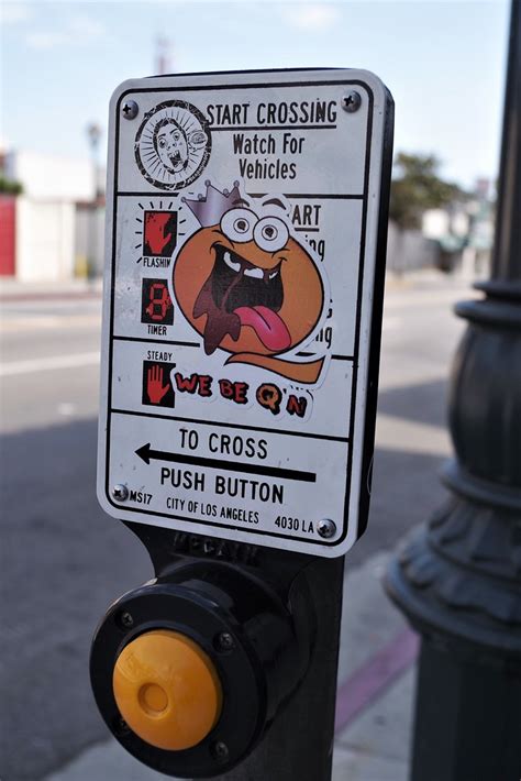 Sticker Art - DTLA ! | Humorous street art stickers adorn th… | Flickr