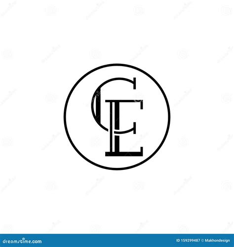 CE Letter Logo Design With Round Shape, Stock Illustration ...