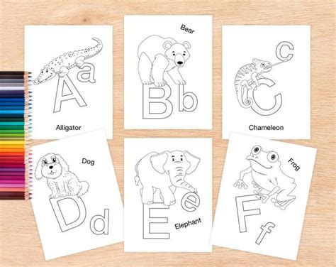 26 Animal ABC Coloring Sheets, A-Z Printable Pages for Toddlers ...