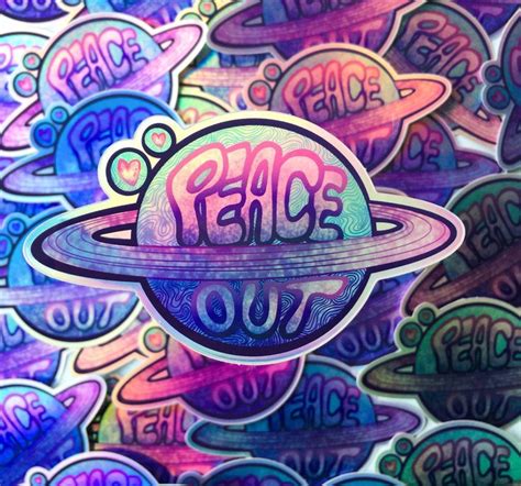 Holographic Peace Out Planet Sticker Vinyl - Etsy Canada | Vinyl sticker, Vinyl stickers laptop ...