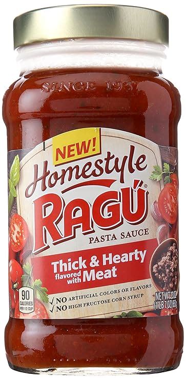 Amazon.com : Ragu Homestyle Thick And Hearty Meat Pasta Sauce, 23 oz ...