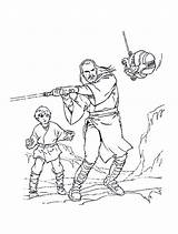 Anakin Skywalker With Qui Gon Jinn  Star Wars Kids Coloring Pages sketch template