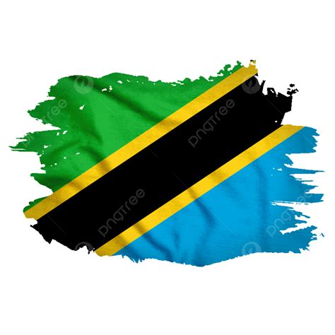 Tanzania Flag In Watercolor Hard Brush New, Tanzania, Flag, Tanzania ...