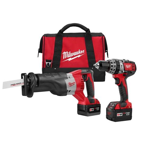 Milwaukee M18 18-Volt Lithium-Ion Cordless Hammer Drill/SAWZALL Combo ...